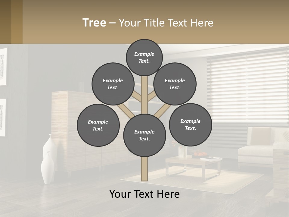 A Living Room With Furniture And A Tv PowerPoint Template