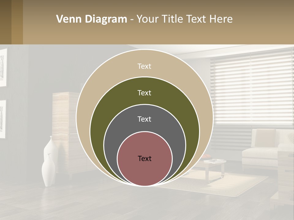 A Living Room With Furniture And A Tv PowerPoint Template