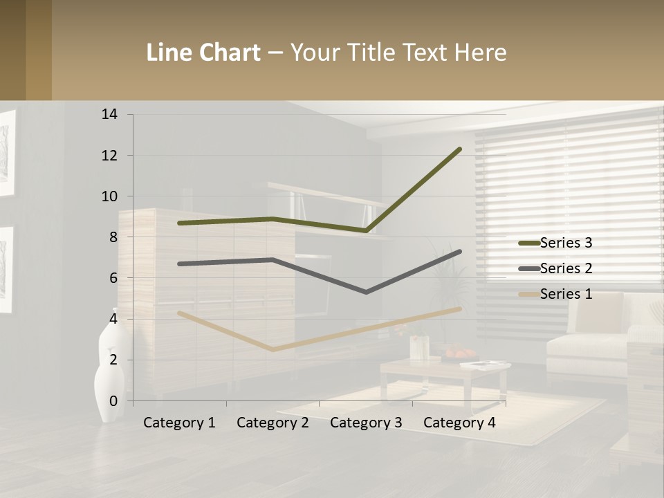A Living Room With Furniture And A Tv PowerPoint Template