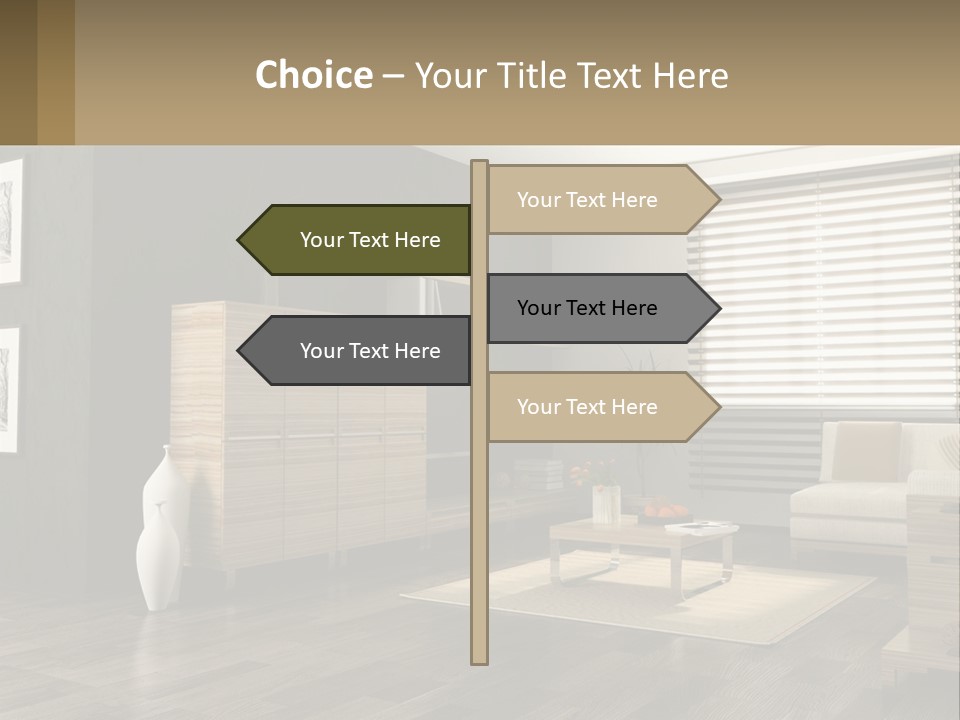 A Living Room With Furniture And A Tv PowerPoint Template