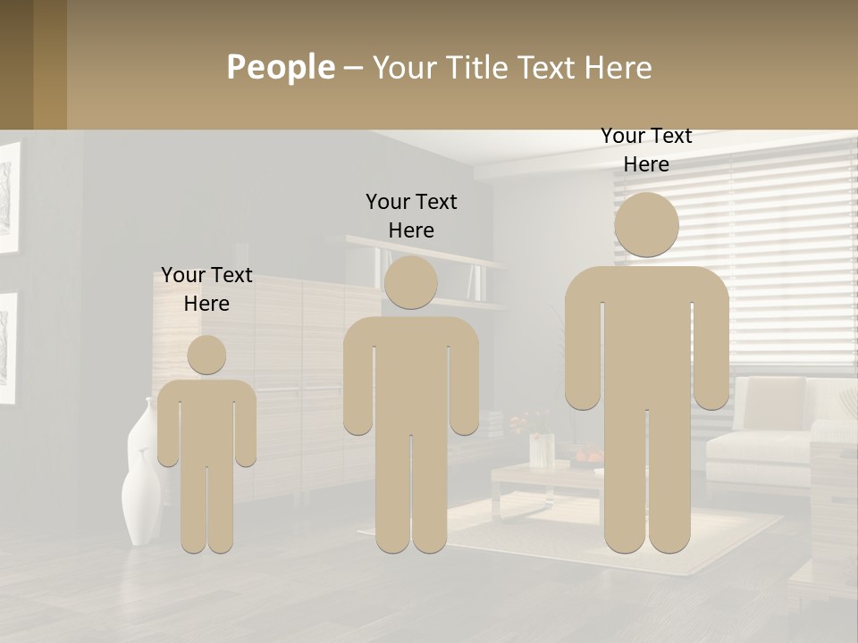 A Living Room With Furniture And A Tv PowerPoint Template