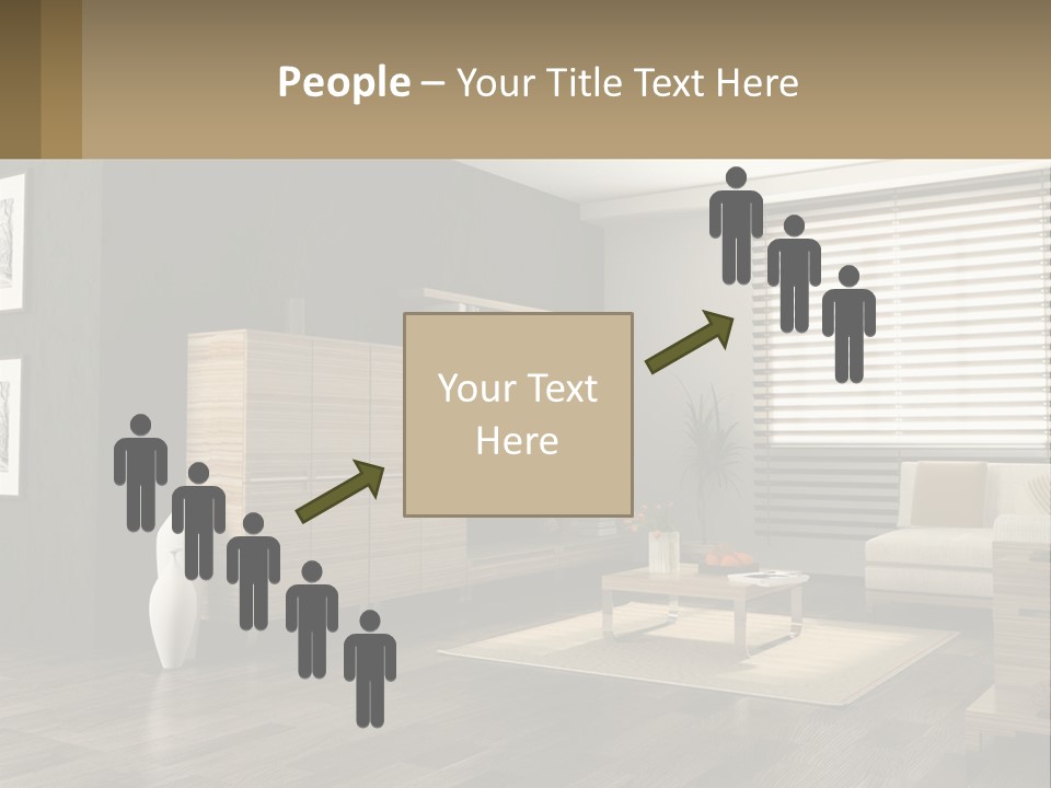 A Living Room With Furniture And A Tv PowerPoint Template