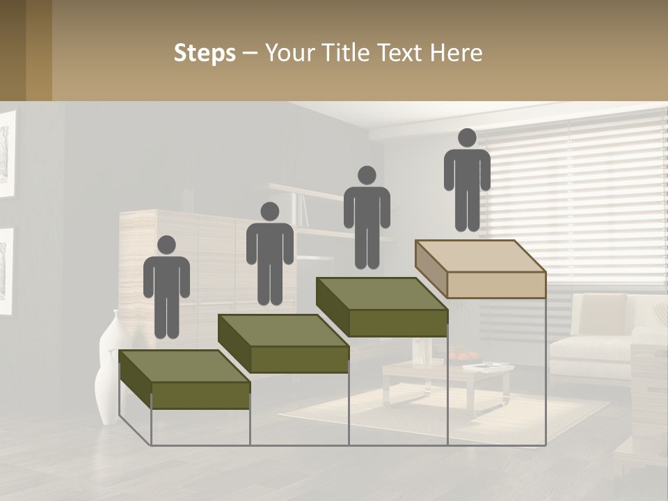 A Living Room With Furniture And A Tv PowerPoint Template