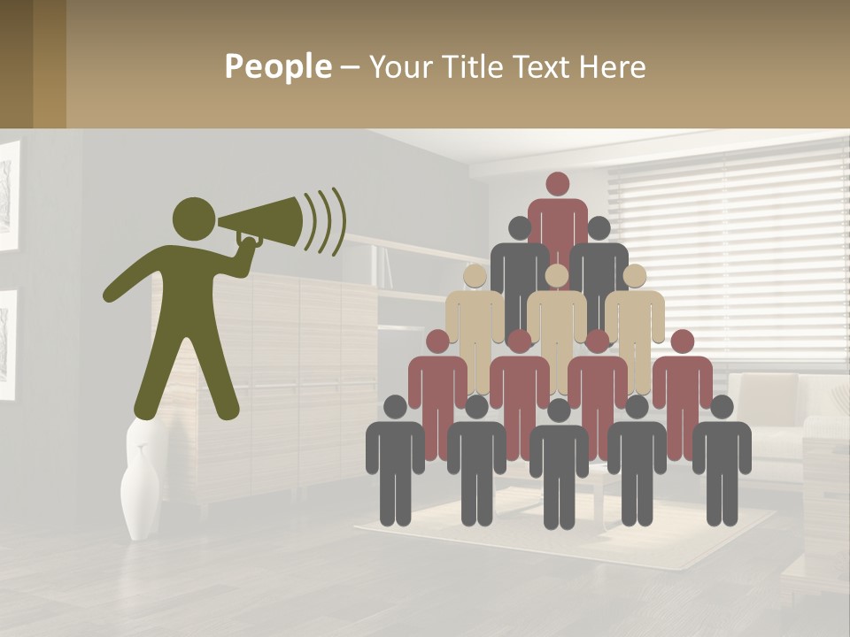 A Living Room With Furniture And A Tv PowerPoint Template