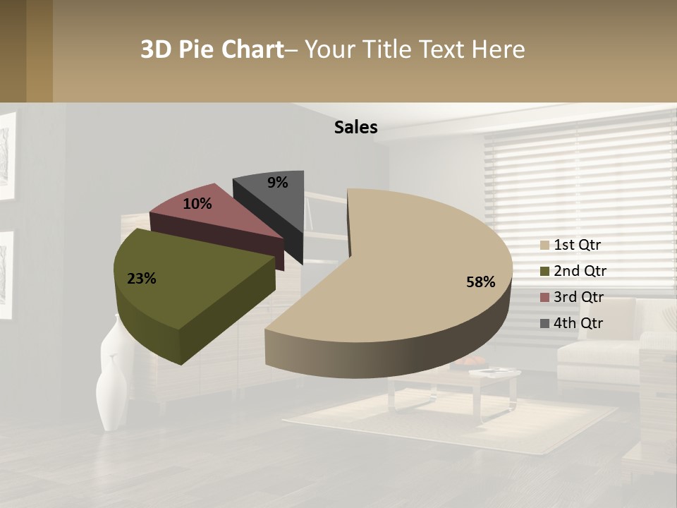 A Living Room With Furniture And A Tv PowerPoint Template