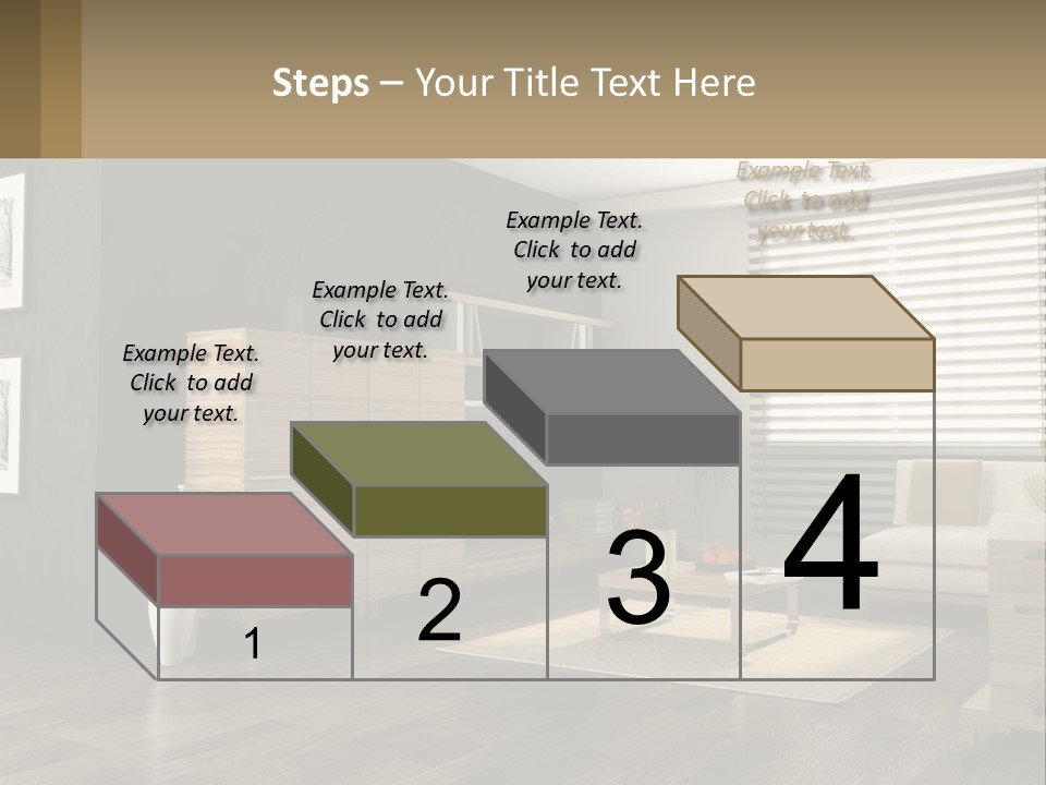 A Living Room With Furniture And A Tv PowerPoint Template