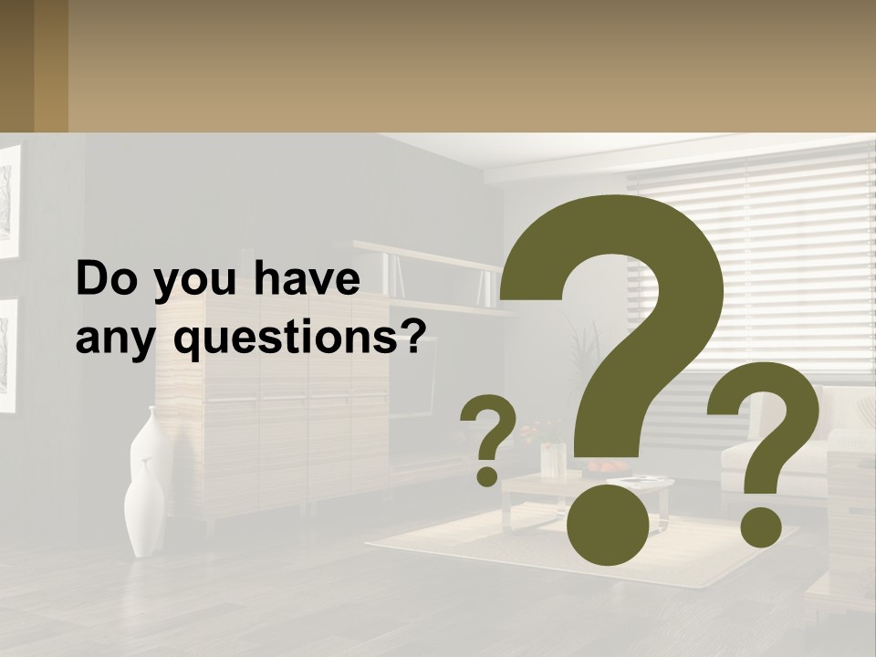 A Living Room With Furniture And A Tv PowerPoint Template