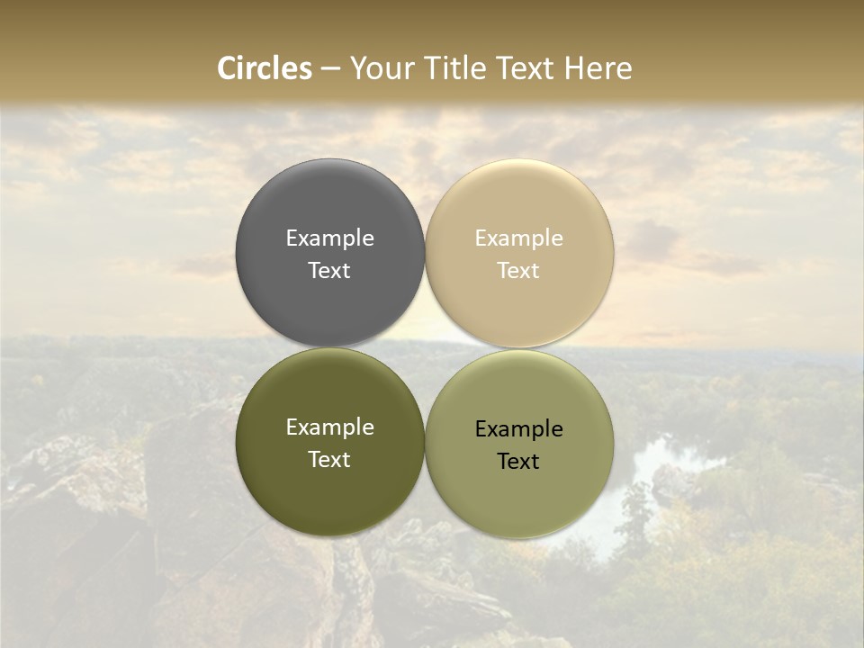 A Picture Of A Sunset Over Some Rocks PowerPoint Template