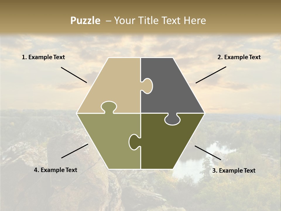 A Picture Of A Sunset Over Some Rocks PowerPoint Template