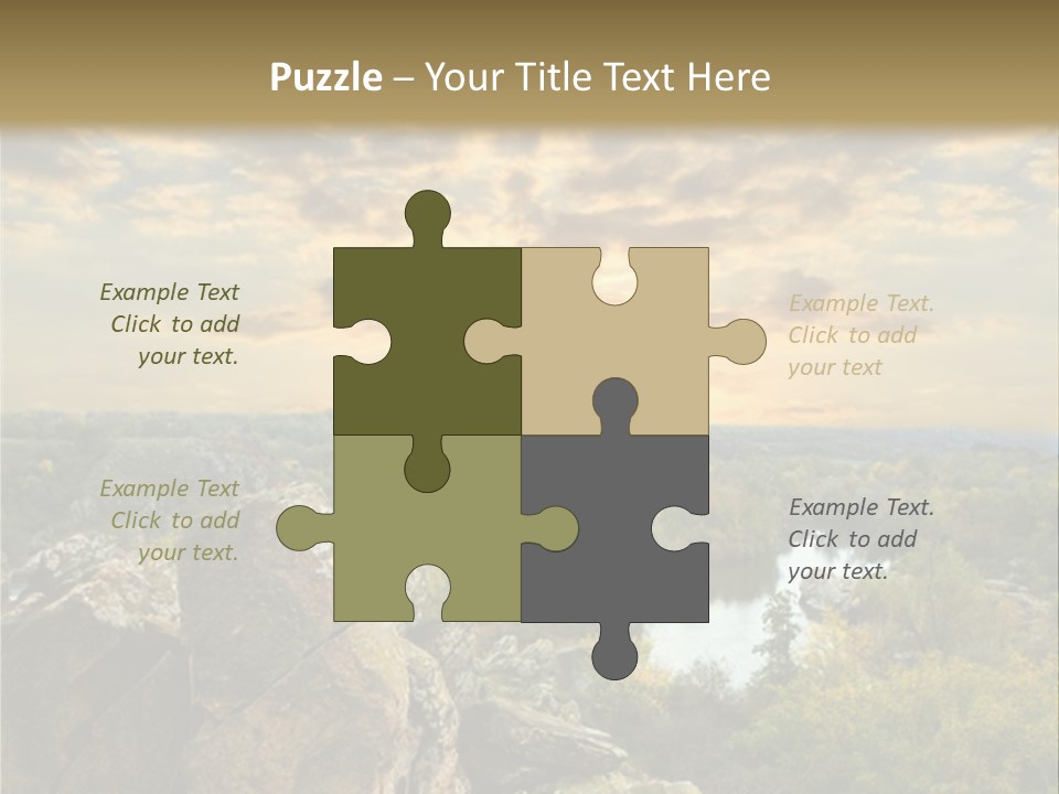 A Picture Of A Sunset Over Some Rocks PowerPoint Template