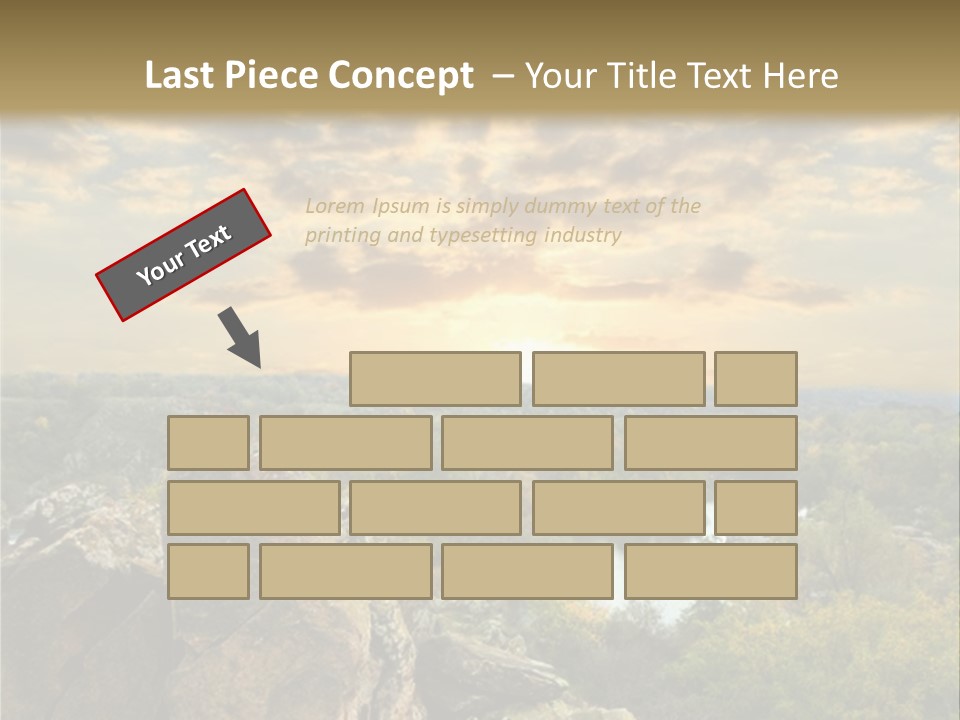 A Picture Of A Sunset Over Some Rocks PowerPoint Template