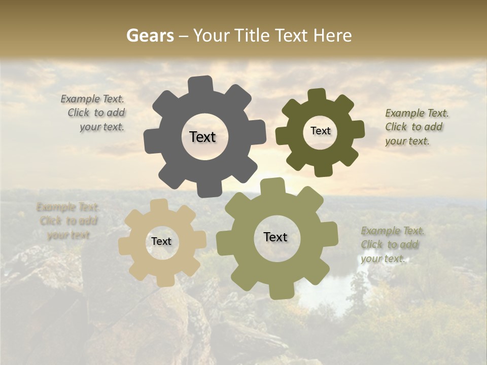 A Picture Of A Sunset Over Some Rocks PowerPoint Template