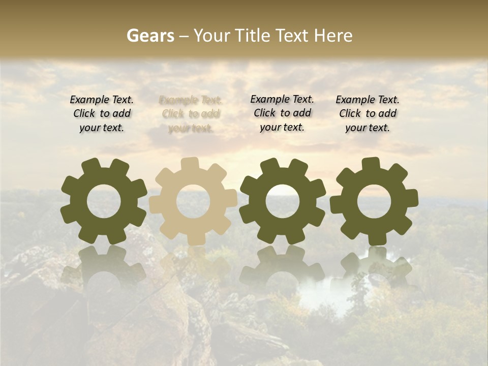 A Picture Of A Sunset Over Some Rocks PowerPoint Template