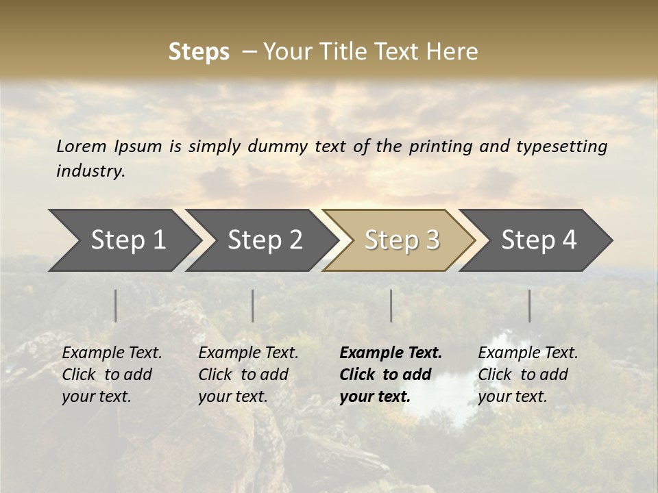 A Picture Of A Sunset Over Some Rocks PowerPoint Template