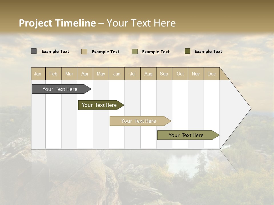 A Picture Of A Sunset Over Some Rocks PowerPoint Template
