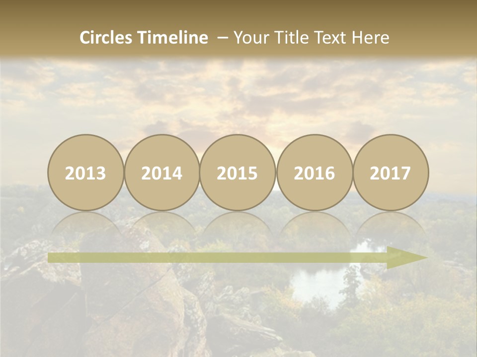 A Picture Of A Sunset Over Some Rocks PowerPoint Template