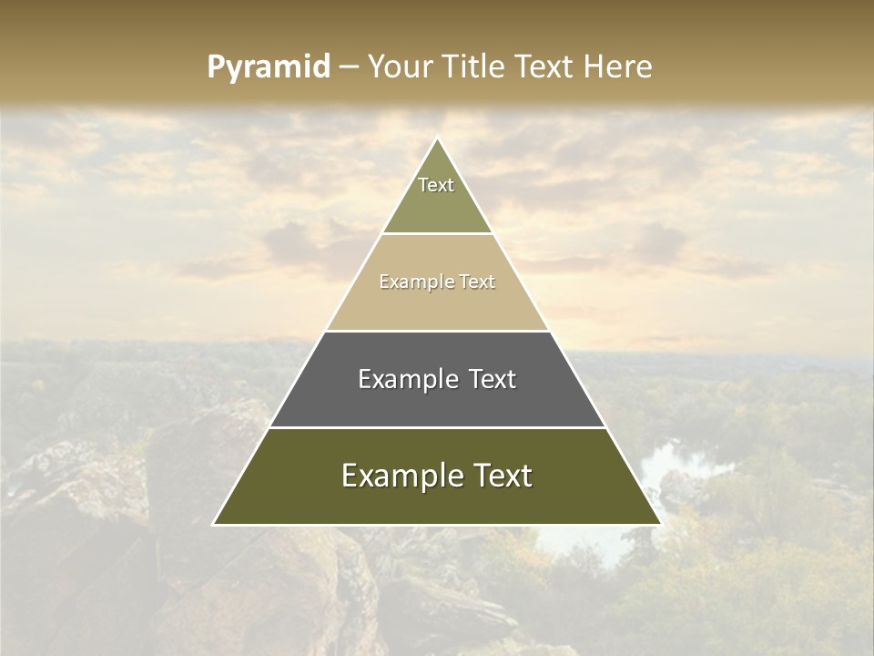 A Picture Of A Sunset Over Some Rocks PowerPoint Template