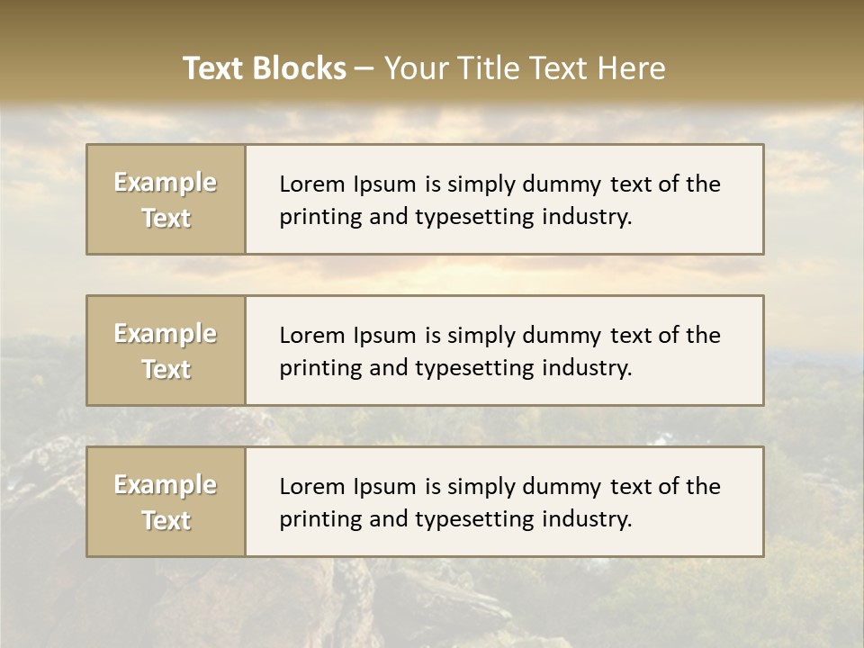 A Picture Of A Sunset Over Some Rocks PowerPoint Template