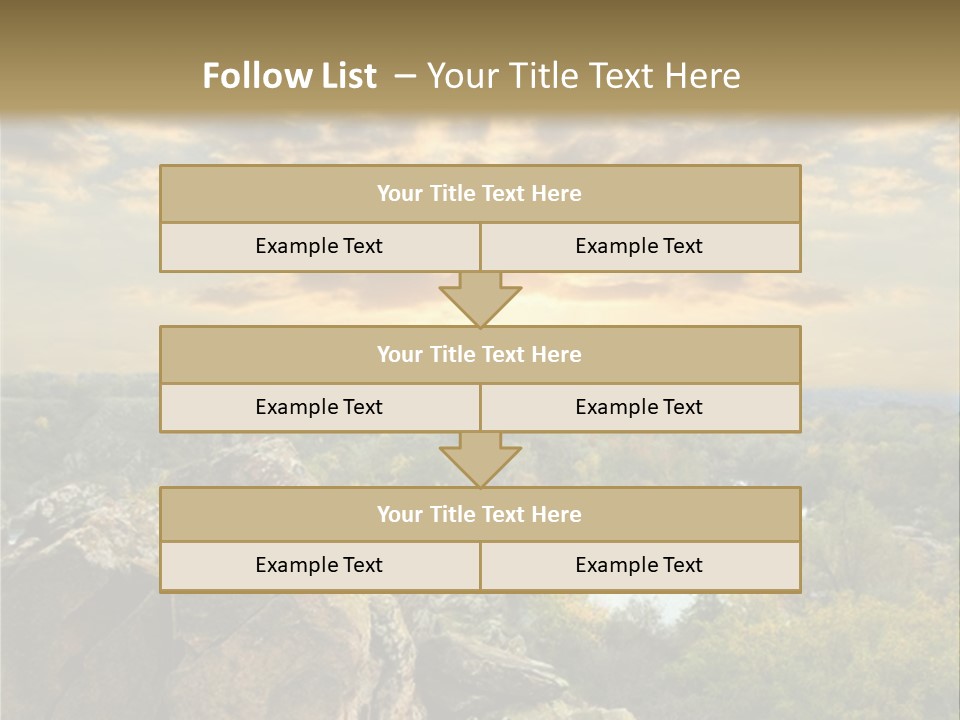 A Picture Of A Sunset Over Some Rocks PowerPoint Template