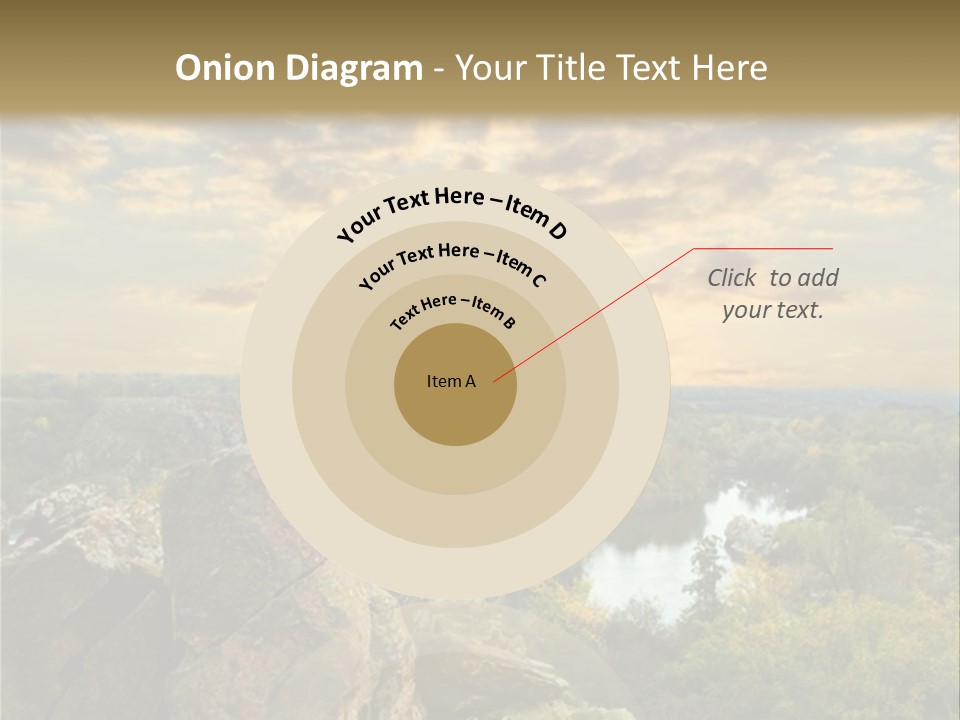 A Picture Of A Sunset Over Some Rocks PowerPoint Template