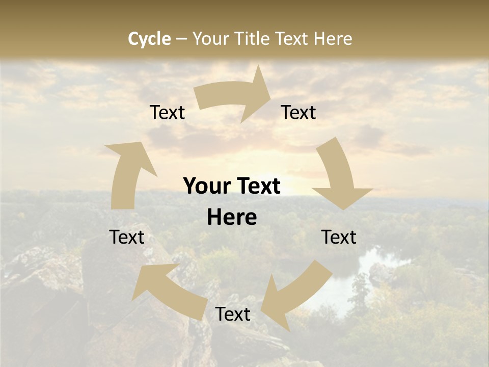 A Picture Of A Sunset Over Some Rocks PowerPoint Template