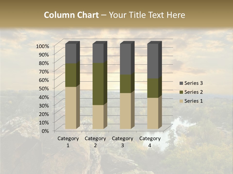 A Picture Of A Sunset Over Some Rocks PowerPoint Template