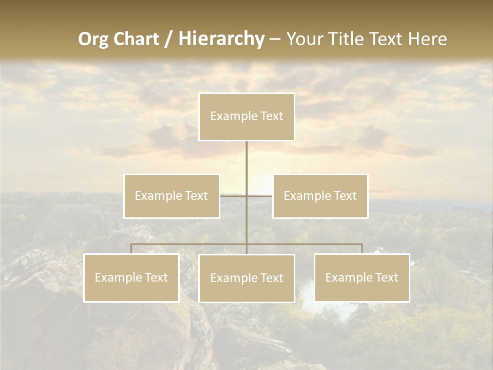 A Picture Of A Sunset Over Some Rocks PowerPoint Template