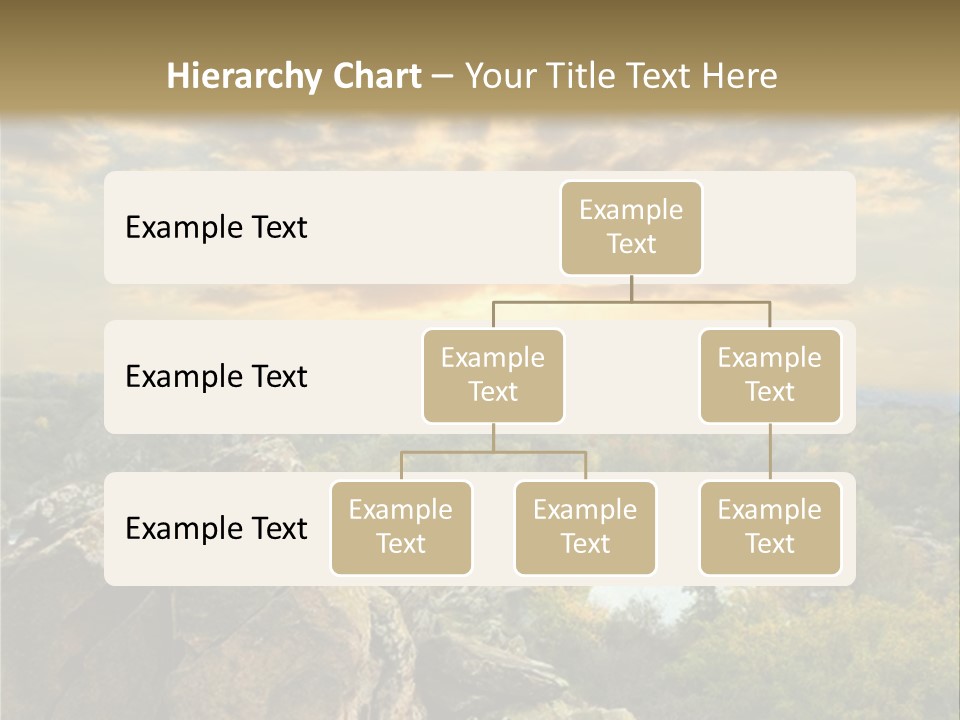 A Picture Of A Sunset Over Some Rocks PowerPoint Template