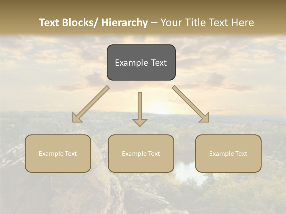 A Picture Of A Sunset Over Some Rocks PowerPoint Template