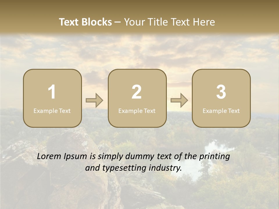 A Picture Of A Sunset Over Some Rocks PowerPoint Template