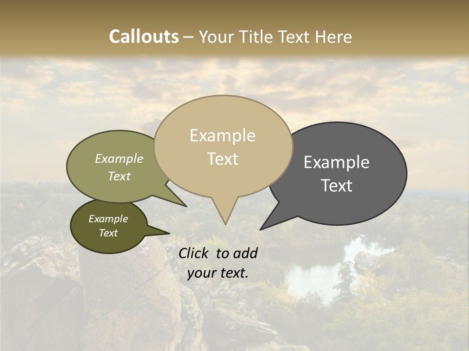 A Picture Of A Sunset Over Some Rocks PowerPoint Template