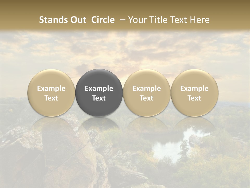 A Picture Of A Sunset Over Some Rocks PowerPoint Template