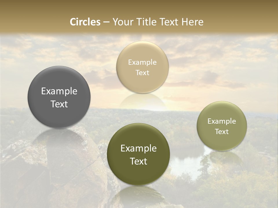 A Picture Of A Sunset Over Some Rocks PowerPoint Template