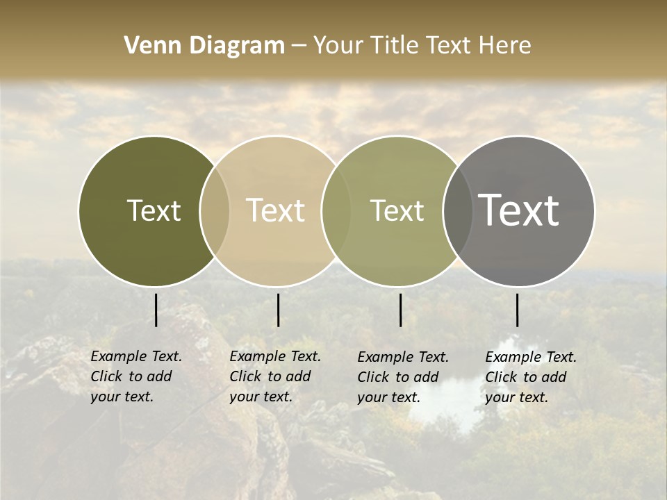 A Picture Of A Sunset Over Some Rocks PowerPoint Template