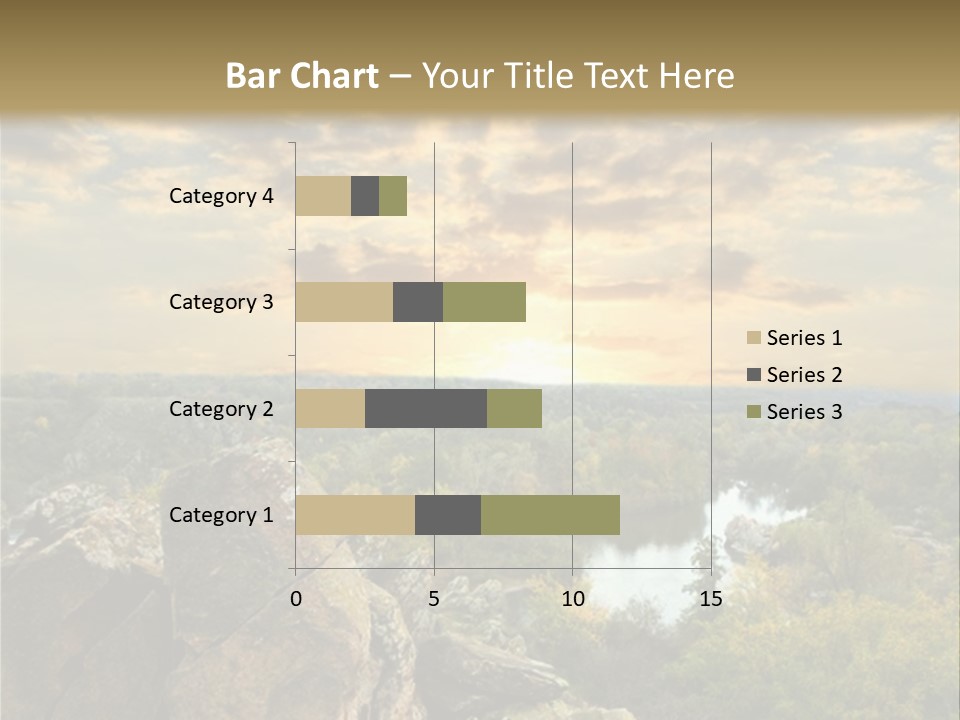 A Picture Of A Sunset Over Some Rocks PowerPoint Template