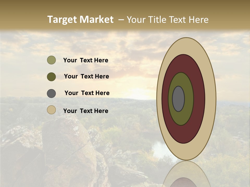 A Picture Of A Sunset Over Some Rocks PowerPoint Template