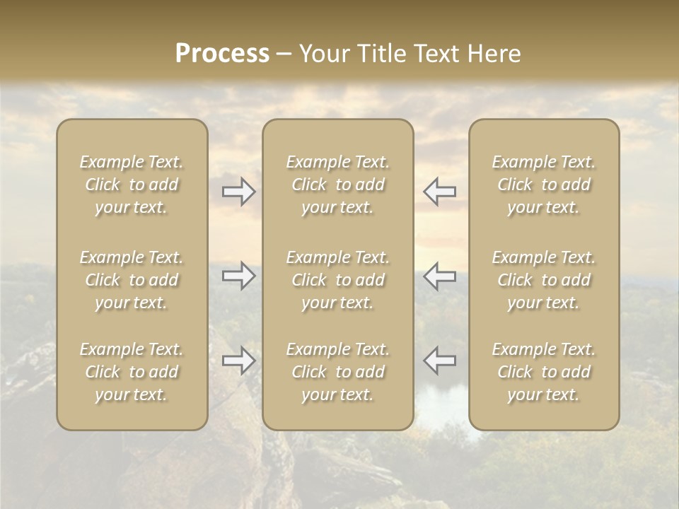 A Picture Of A Sunset Over Some Rocks PowerPoint Template