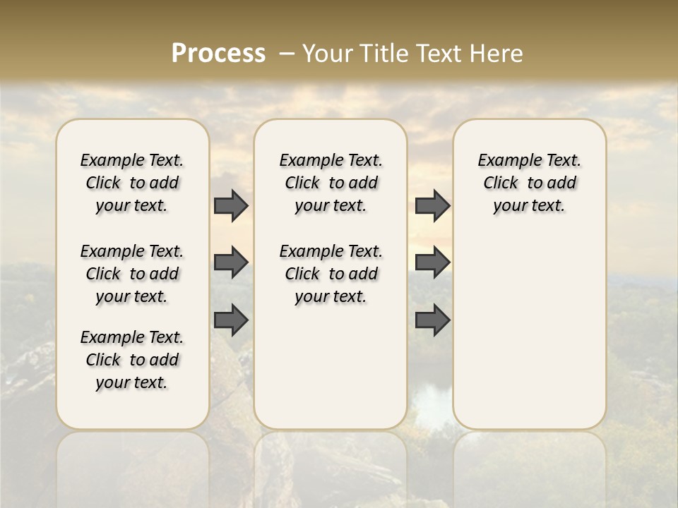 A Picture Of A Sunset Over Some Rocks PowerPoint Template
