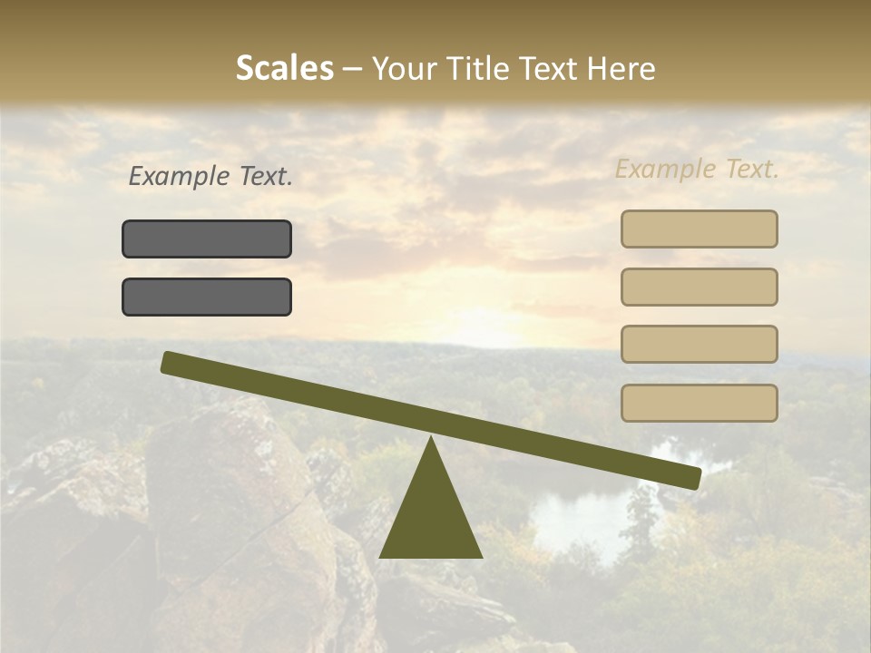 A Picture Of A Sunset Over Some Rocks PowerPoint Template