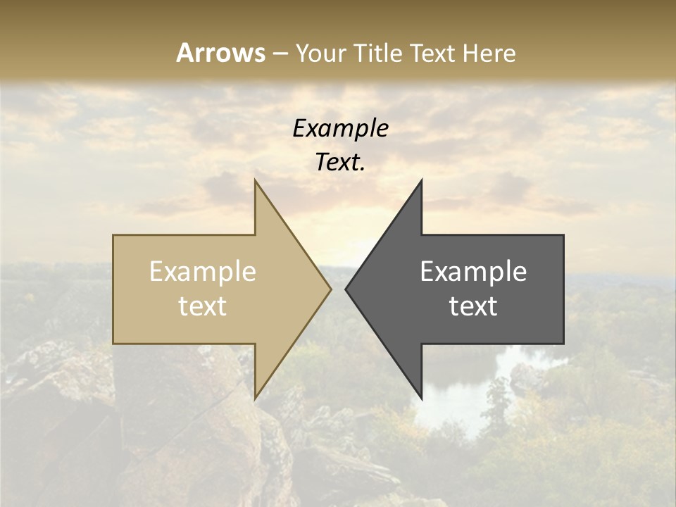 A Picture Of A Sunset Over Some Rocks PowerPoint Template