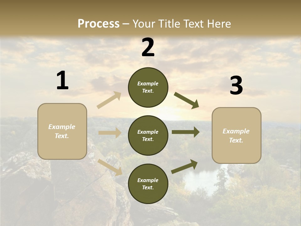 A Picture Of A Sunset Over Some Rocks PowerPoint Template