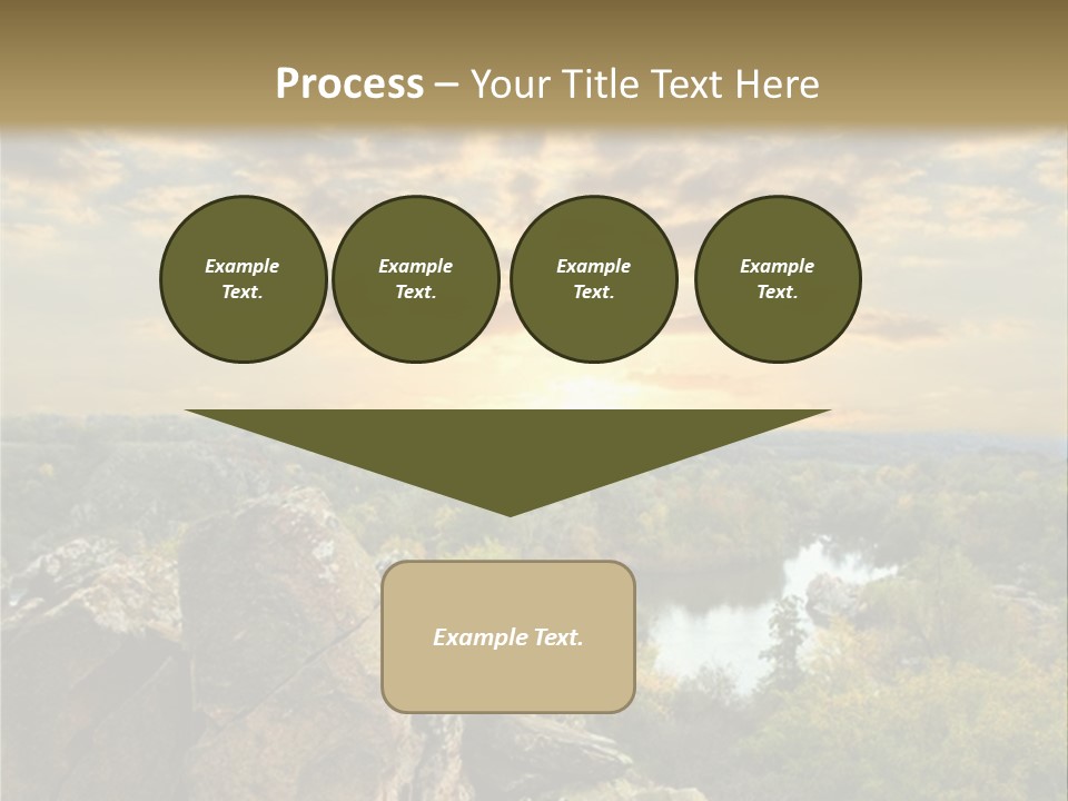 A Picture Of A Sunset Over Some Rocks PowerPoint Template