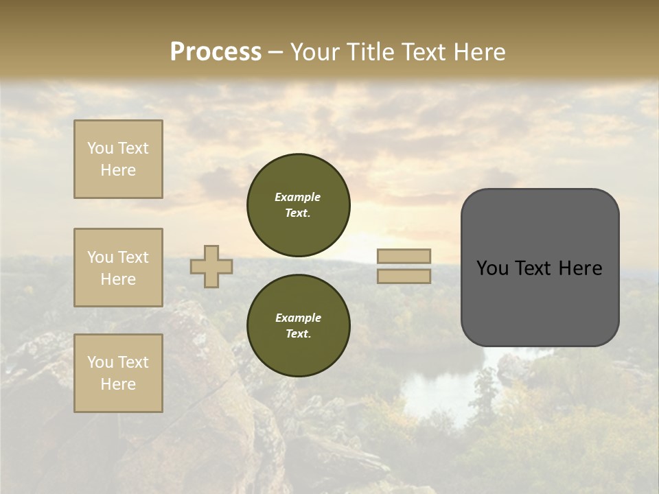 A Picture Of A Sunset Over Some Rocks PowerPoint Template