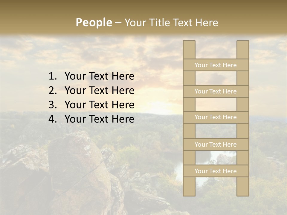 A Picture Of A Sunset Over Some Rocks PowerPoint Template