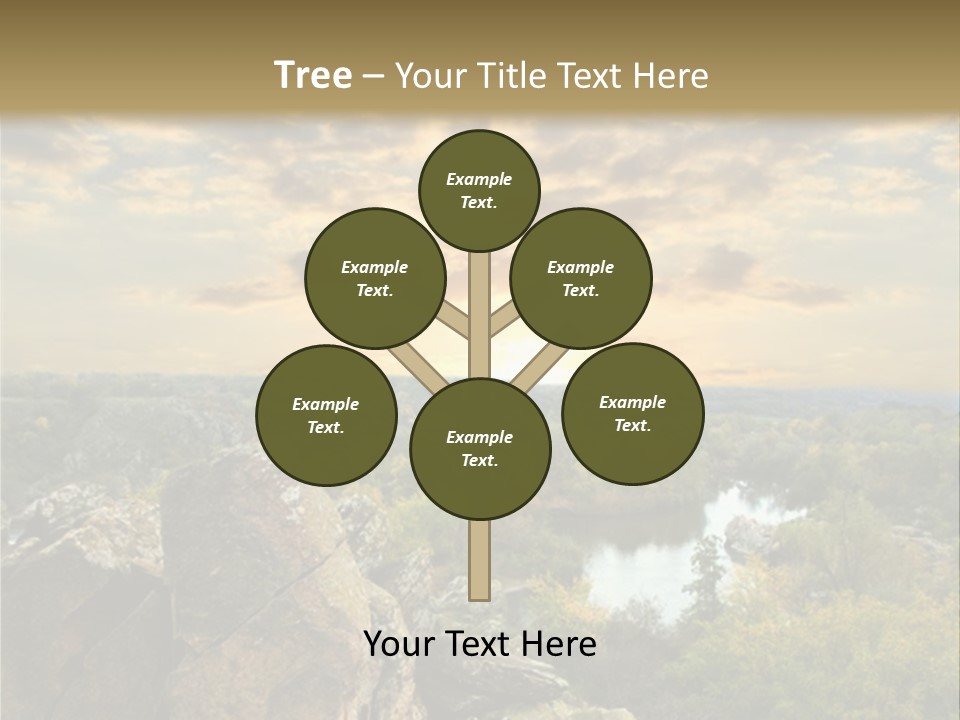 A Picture Of A Sunset Over Some Rocks PowerPoint Template