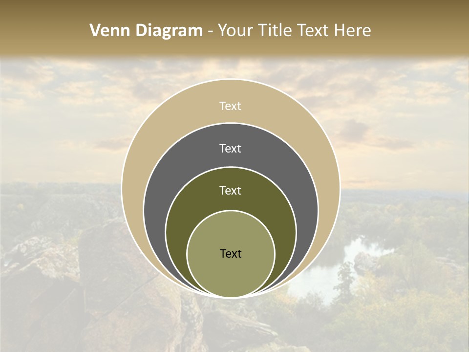 A Picture Of A Sunset Over Some Rocks PowerPoint Template