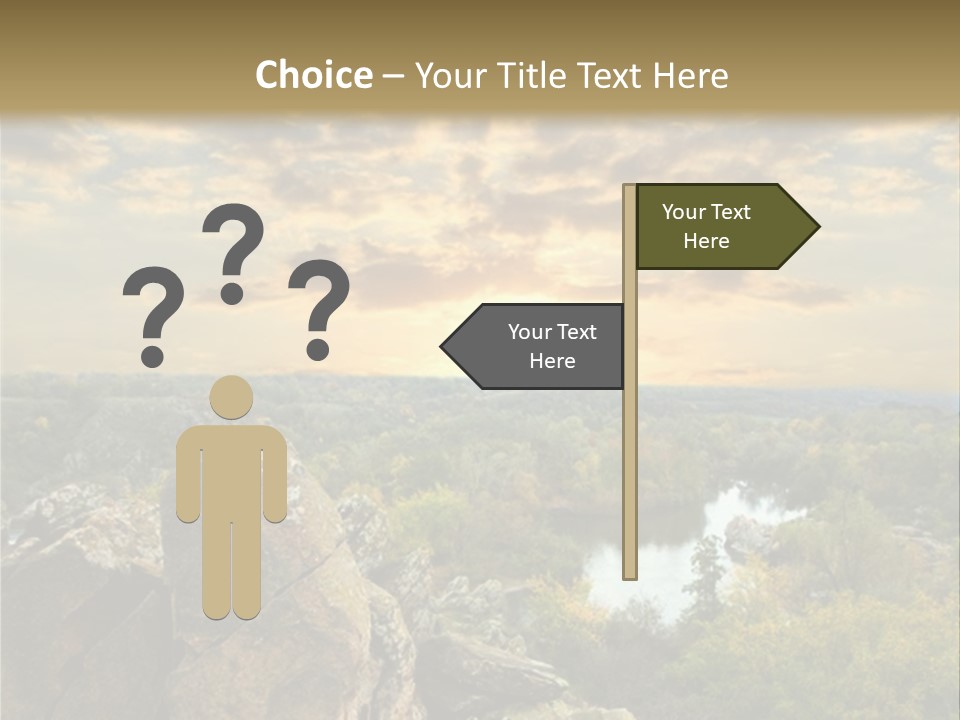 A Picture Of A Sunset Over Some Rocks PowerPoint Template