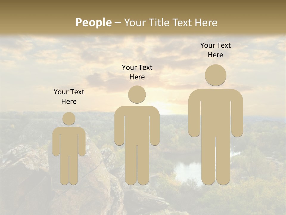 A Picture Of A Sunset Over Some Rocks PowerPoint Template