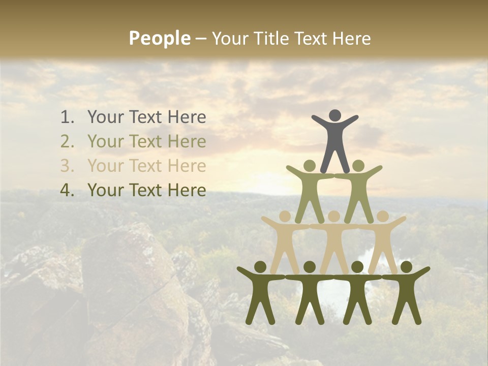 A Picture Of A Sunset Over Some Rocks PowerPoint Template