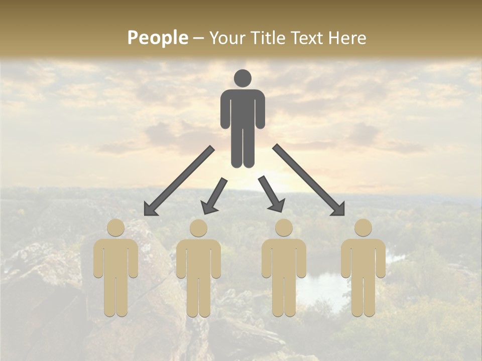 A Picture Of A Sunset Over Some Rocks PowerPoint Template